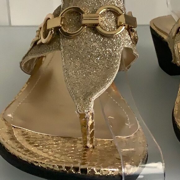 MARC FISHER GOLD SANDALS SIZE 7‎ - Picture 5 of 12